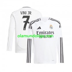 Camisola Real Madrid Vinicius Junior 7 Homem Equipamento Primeiro 2024-2025 Manga Comprida
